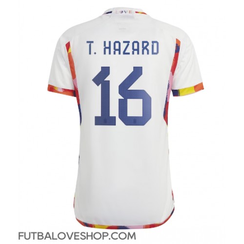 Dres Belgicko Thorgan Hazard #16 Preč MS 2022 Krátky Rukáv